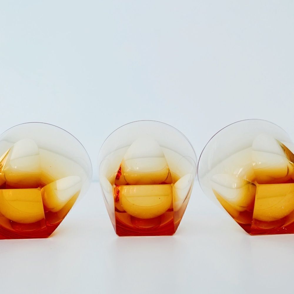 Vintage Mid Century Amber Shot Glasses​ - Picture 8 of 10